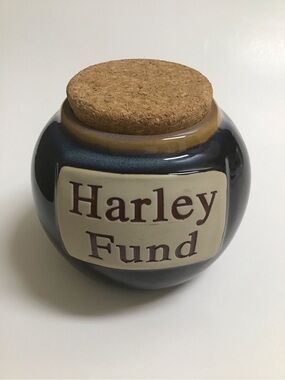 Tumbleweed Pottery Harley Fund Cobalt Blue Glaze Stoneware Jar Cork Top NC USA